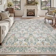 thumbnail image 1 of SIXHOME 8'x10' Floral Area Rug for Living Room, Washable Soft Non-Slip Traditional Carpet, Sage Green Botanical Rug for Bedroom Dining Room Home Decor, 1 of 8