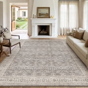 SIXHOME 8'x10' Area Rugs for Living Room Washable Rugs Vintage Floral Living Room Rug Traditional Aesthetic Carpet Soft 