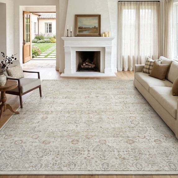 SIXHOME 8'x10' Area Rugs for Living Room Modern Area Rugs Machine Washable Rugs Beige