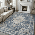 thumbnail image 1 of SIXHOME 8'x10'Area Rug Washable Distressed Vintage Medallion Rugs for Living Room Bedroom Home Decor Blue, 1 of 7