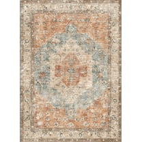SIXHOME 8'x10' Area Rugs for Living Room Moroccan Farmhouse Rug Vintage Soft Washable Rug Anti-Slip Backing Rugs for Bedroom Dining Room Office Brown