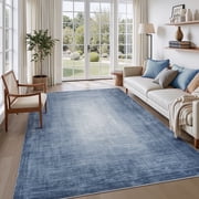 SIXHOME 9x12 Area Rugs for Living Room Abstract Gradient Area Rugs Machine Washable Rugs Ultra Soft Neutral Carpet Rugs for Bedroom Dining Room Office Playroom Modern Home Decor Non Slip Rug Blue
