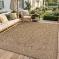 thumbnail image 1 of SIXHOME 9'x12' Outdoor Rug, Farmhouse Medallion Patio Rug, Indoor Outdoor Polypropylene Weave Textured Carpet, Water-Resistant, Quick-Dry Rug for Porch, Balcony, RV, Garden, Neutral Brown, 1 of 8