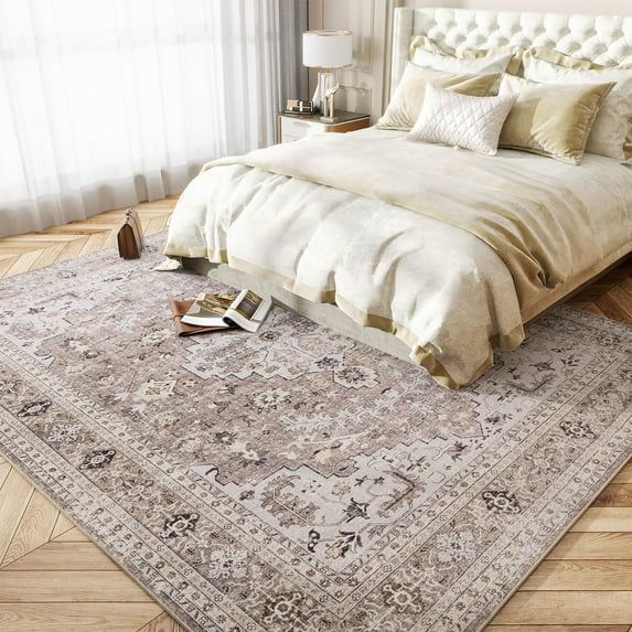 SIXHOME 9'x12' Area Rugs for Living Room Marble Swirl Abstract Rug Ultra Soft Washable Rugs for Bedroom Anti Slip Durable Carpet Home Decor for Dining Room Brown