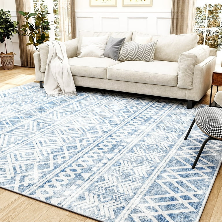 Blue and cheap gray area rugs