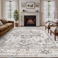 thumbnail image 1 of SIXHOME 9'x12' Washable Area Rug for Living Room Vintage Medallion Distressed Carpet Soft Low Pile Large Rug for Bedroom Dining Room Office Retro Indoor Home Decor Gray, 1 of 6