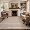 thumbnail image 1 of SIXHOME 9x12 Washable Area Rug Non Slip Vintage Boho Tribal Rug for Living Room Bedroom Low Pile Farmhouse Beige, 1 of 7