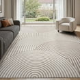 thumbnail image 1 of SIXHOME 9'x12' Rugs for Living Room Washable Bedroom Rug Jacquard Textured Boho Beige Area Rug Modern Geometric Soft Neutral Carpet Non Slip Indoor Rugs for Dining Room Home Office, 1 of 8
