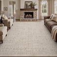 thumbnail image 1 of SIXHOME 9'x12' Vintage Distressed Area Rug Soft Washable Non-Slip Carpet American Classic Retro Rug with Geometric Rugs for Living Room Bedroom Neutral Home Decor Beige, 1 of 9