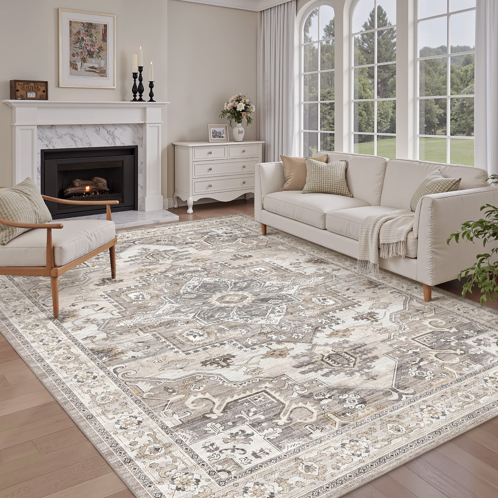 SIXHOME 9'x12' Area Rugs for Living Room Washable Traditional ...