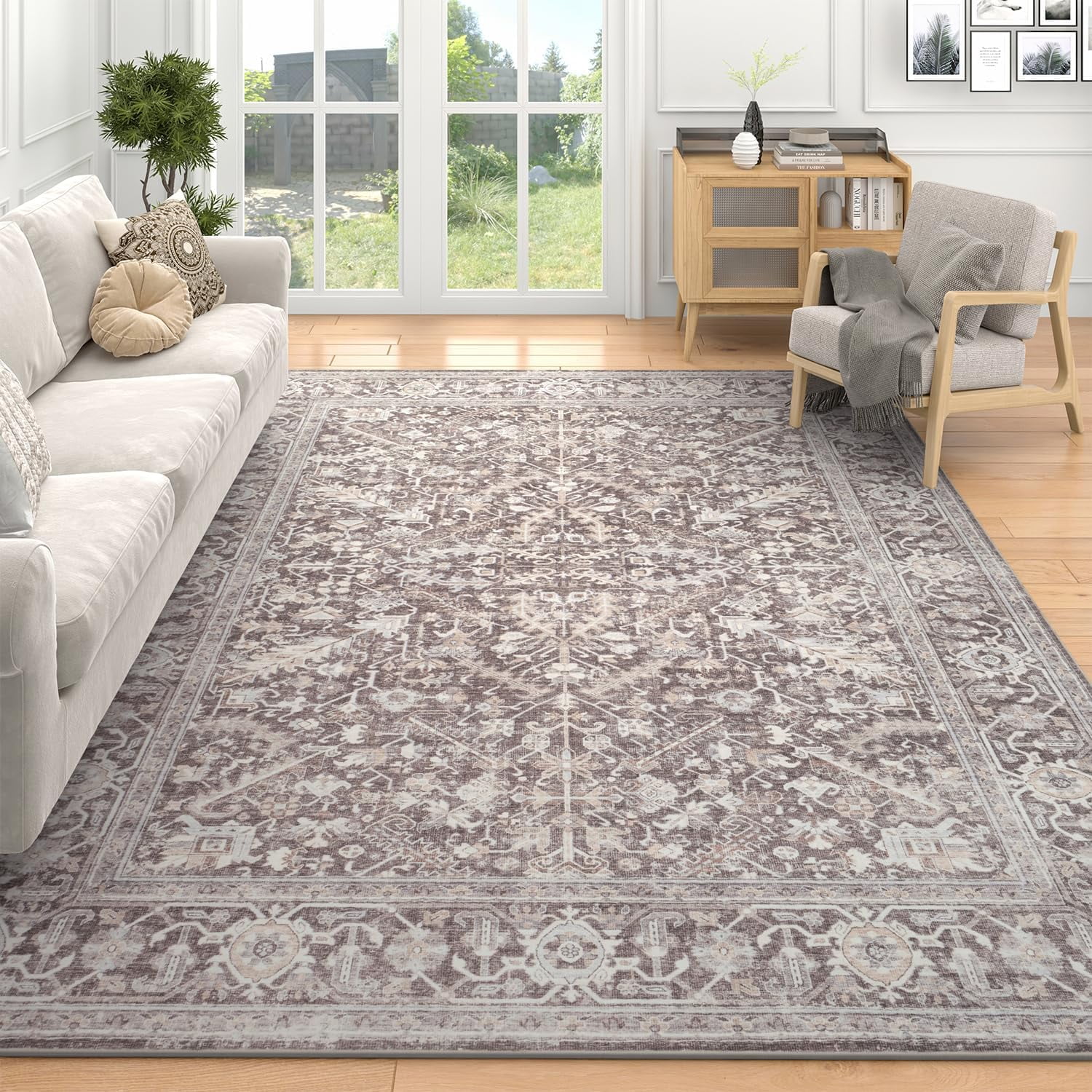 SIXHOME 9'x12' Area Rugs for Living Room Washable Rugs Vintage Distressed Area Rugs Non Slip ...