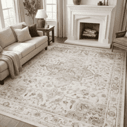 SIXHOME 9'x12'Area Rug Washable Distressed Vintage Medallion Rugs for Living Room Bedroom Home Decor Beige deal from Walmart