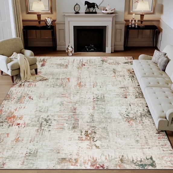 SIXHOME 5'x7' Area Rugs for Living Room Modern Abstract Area Rugs Machine Washable Rugs Soft Neutral Carpet Rugs for Bedroom Dining Room Office Playroom Aesthetic Home Decor Non Slip Rug Colorful