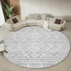 Size: 8' x 8' Round, Actual Color: Boho01-Gray