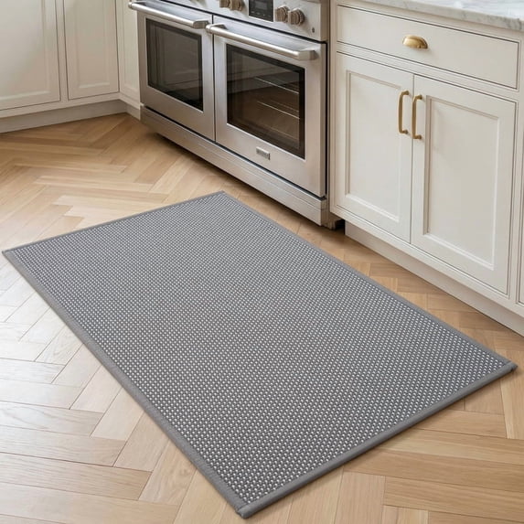 SIXHOME Polka Dot 20"x32" Kitchen Mat Non Slip Washable Kitchen Rug Soft Cushioned Floor Mat for Sink Laundry Entryway Indoor Gray