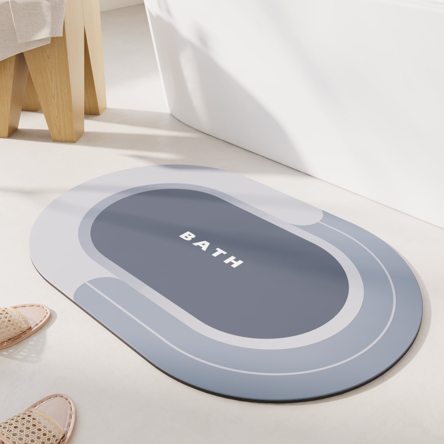 SIXHOME Bath Mat Rug 17"x27" Quick Dry Super Absorbent Rubber Backed