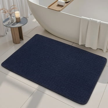 SIXHOME Bathroom Rugs Non Slip Bath Mat Chenille Rubber Backing Soft Absorbent 17"x24" Navy Blue Bath Rug Machine Washable Bathroom Mats Quick Dry Bathmat Boho Bathroom Decor