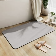 SIXHOME Bath Mats Quick Dry Super Absorbent Bathroom Rugs Non Slip Rubber Thin Floor Mats Fit Under Door, 16"x 24", Light Gray