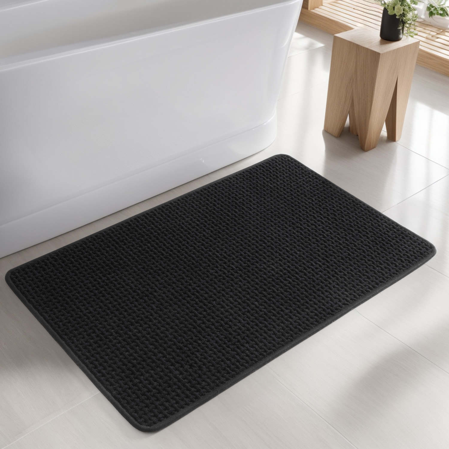 Mainstays Black Performance Foam 20"x 32" Bath Rug - Walmart.com