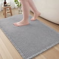 thumbnail image 1 of SIXHOME Bathroom Rugs Waffle Bath Rug Super Soft Absorbent Non Slip Bath Mat Beside Tub Rubber Backed Machine Washable Bathroom Rugs with Tassels Boho Bathroom Decor 17" x 24" Gray, 1 of 7