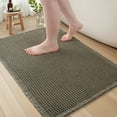 thumbnail image 1 of SIXHOME Bathroom Rugs Waffle Bath Rug Super Soft Absorbent Non Slip Bath Mat Beside Tub Rubber Backed Machine Washable Bathroom Rugs with Tassels Boho Bathroom Decor 17" x 24" Green, 1 of 7