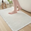 thumbnail image 1 of SIXHOME Bathroom Rugs Waffle Bath Rug Super Soft Absorbent Non Slip Bath Mat Beside Tub Rubber Backed Machine Washable Bathroom Rugs with Tassels Boho Bathroom Decor 20" x 32" White, 1 of 7