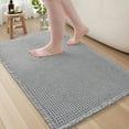 thumbnail image 1 of SIXHOME Bathroom Rugs Waffle Bath Rug Super Soft Absorbent Non Slip Bath Mat Beside Tub Rubber Backed Machine Washable Bathroom Rugs with Tassels Boho Bathroom Decor 20" x 32" Gray, 1 of 7