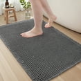 thumbnail image 1 of SIXHOME Bathroom Rugs Waffle Bath Rug Super Soft Absorbent Non Slip Bath Mat Beside Tub Rubber Backed Machine Washable Bathroom Rugs with Tassels Boho Bathroom Decor 18" x 30" Dark Gray, 1 of 7