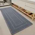 thumbnail image 1 of SIXHOME Waffle Bath Mat for Bathroom Runner Rugs, Soft Plush Absorbent Non Slip Long Bathroom Rug, Quick Dry Machine Washable Bath Mat with Rubber Backing, Boho Tassel Floor Rug, 2'x6' Gray, 1 of 8