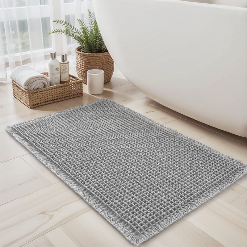 SIXHOME Bathroom Rugs Soft Small Bath Mat Waffle Style Absorbent Bath Mats for Bathroom Floor Boho N(图1) SIXHOME Bathroom Rugs Soft Small Bath Mat Waffle Style Absorbent Bath Mats for Bathroom Floor Boho N(图1)