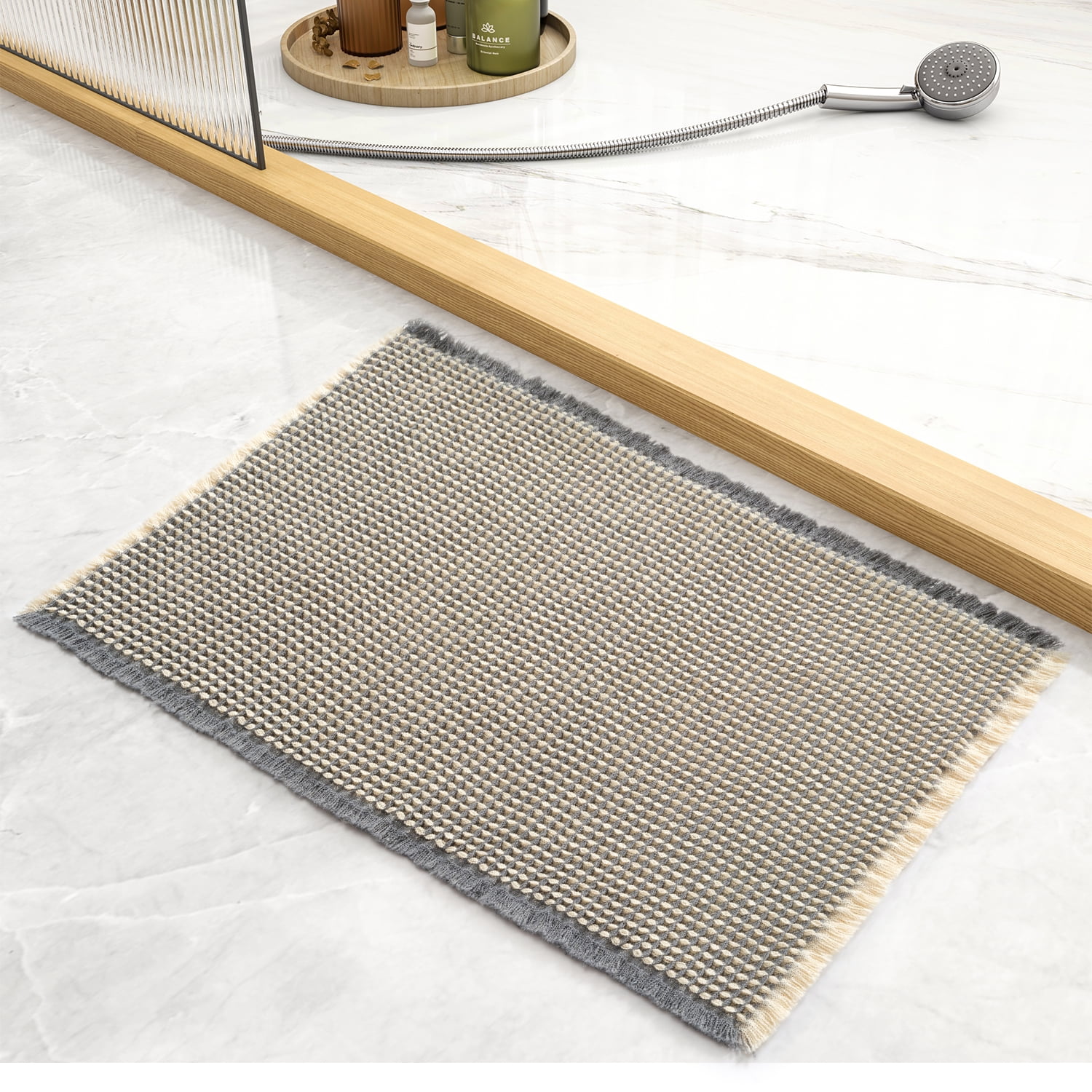 SIXHOME Bathroom Rugs, Waffle Soft Bath Mat, Super Absorbent Non Slip