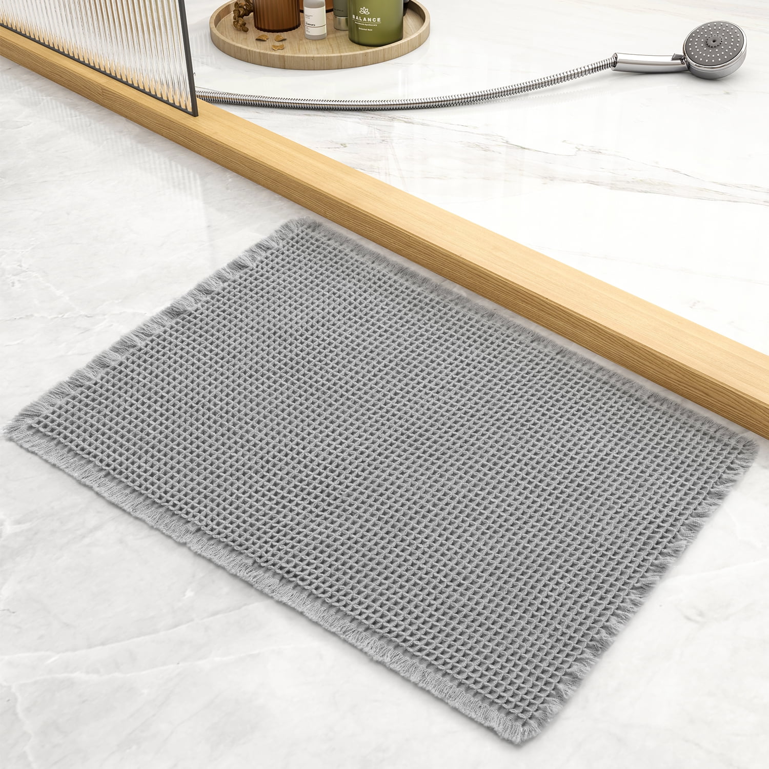 SIXHOME Bathroom Rugs, Waffle Soft Bath Mat, Super Absorbent Non Slip