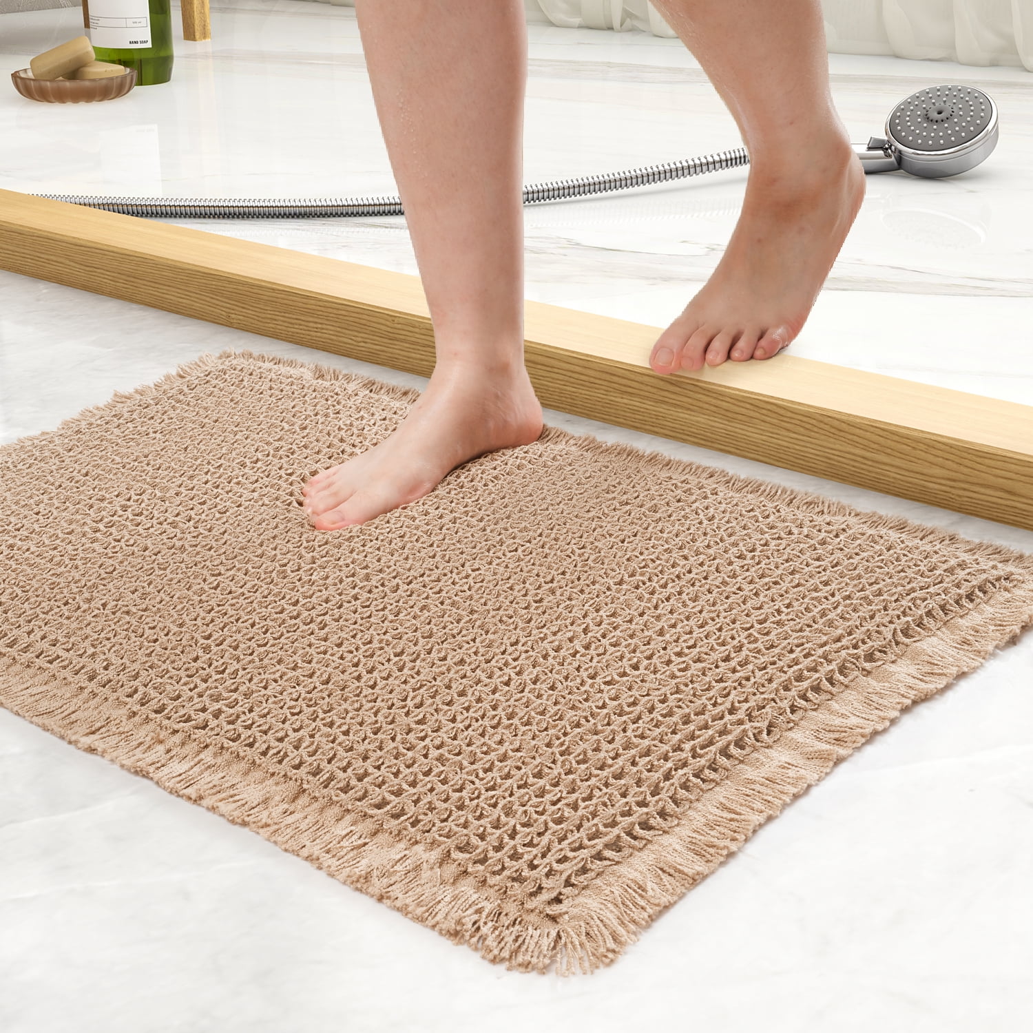 SIXHOME Bathroom Rugs, Waffle Soft Bath Mat, Super Absorbent Non Slip