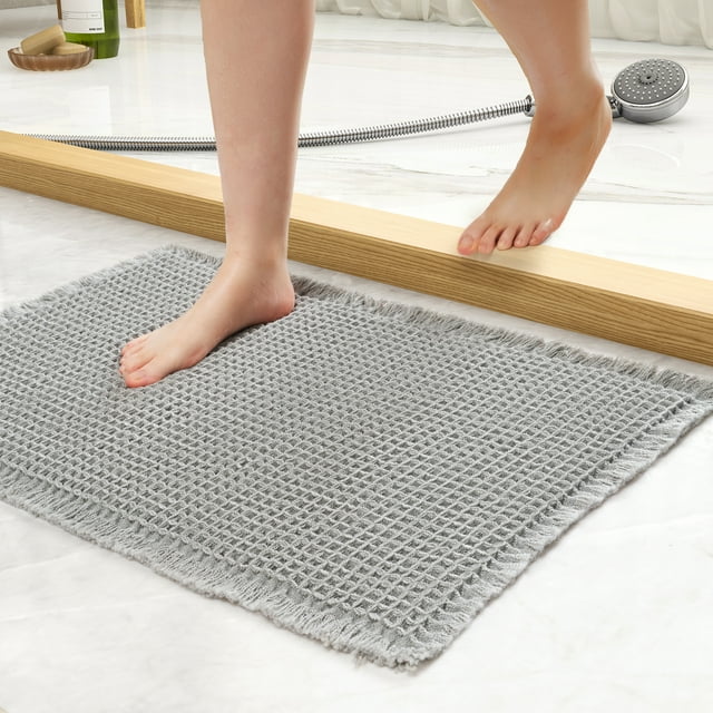 SIXHOME Bathroom Rugs, Waffle Soft Bath Mat, Super Absorbent Non Slip