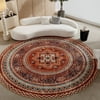Size: 6' x 6' Round, Actual Color: Colorful and Red