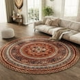 thumbnail image 1 of SIXHOME Boho Round Rugs for Living Room Washable Rugs 6Ft Circle Soft Vintage Moroccan Carpet Geometric Indoor Rug for Bedroom Dining Room Office Foldable Nonslip Round Rug Colorful and Green, 1 of 5