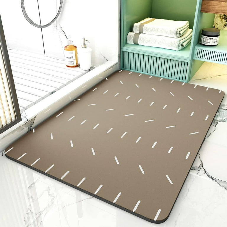 SIXHOME Bath Mats Rugs 20x 32 Quick Dry Bath Mat Brown Bath Rug Super  Absorbent Non Slip Rubber Backed Thin Bathroom Rugs Fit Under Door Washable
