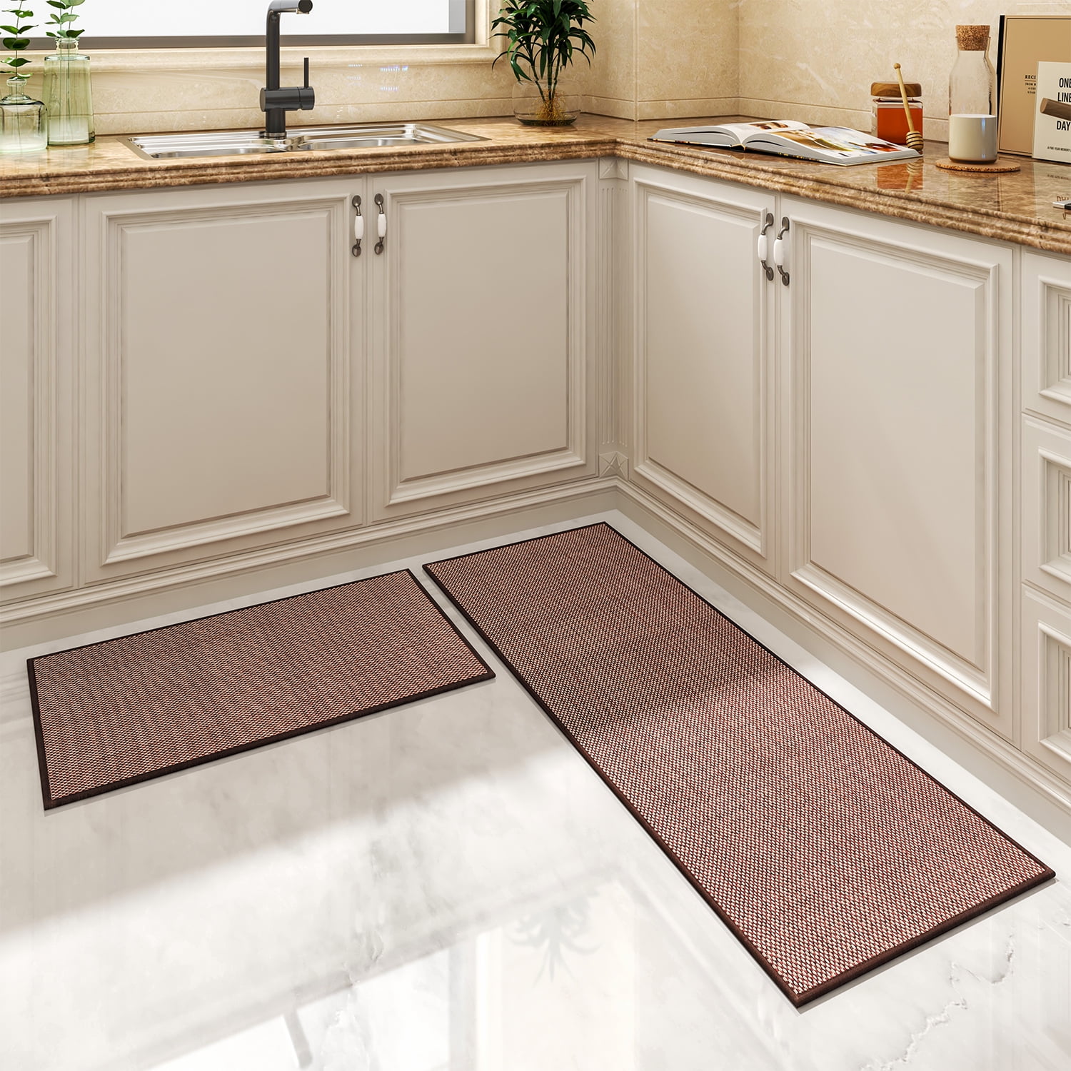 Galmaxs7 Kitchen Rugs and Mats Non Skid Washable, Absorbent Kitchen Mats  for Floor, Kitchen Rugs Farmhouse Style, Woven Runner Rug for in Front of  Sink, Laundry Room, Refrigerator