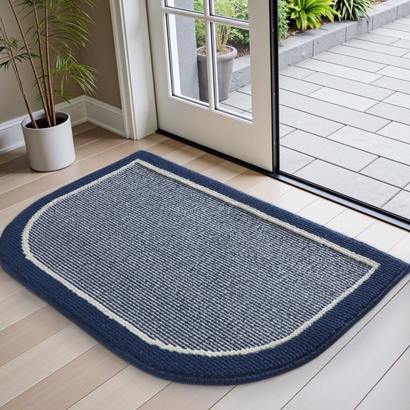 SIXHOME Door Mat Welcome Mat 20"x32" Non-Slip Front Door Mat Absorbent Low Profile Dirt Trapper Indoor Door Mat Ouside Entryway Rug Soft Machine Washable Floor Mat Blue