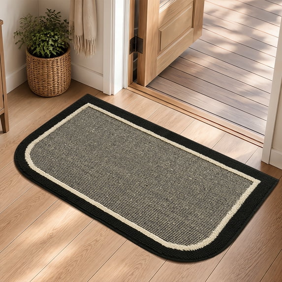 SIXHOME Door Mat Welcome Mat 24"x35" Non-Slip Front Door Mat Absorbent Low Profile Dirt Trapper Indoor Door Mat Ouside Entryway Rug Soft Machine Washable Floor Mat Black
