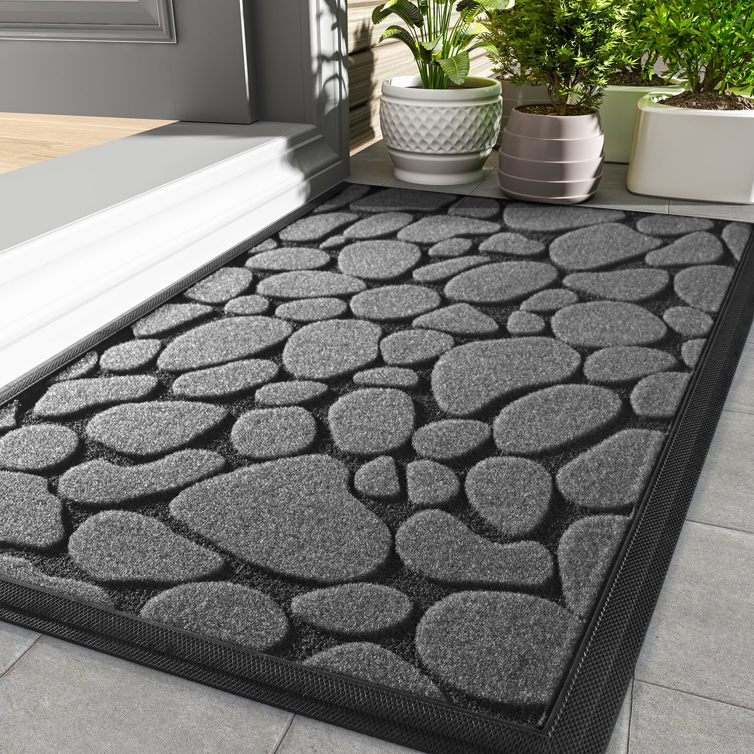 SIXHOME Doormats Non Slip Outdoor Rugs 24" x 36" Front Door Mat Rubber