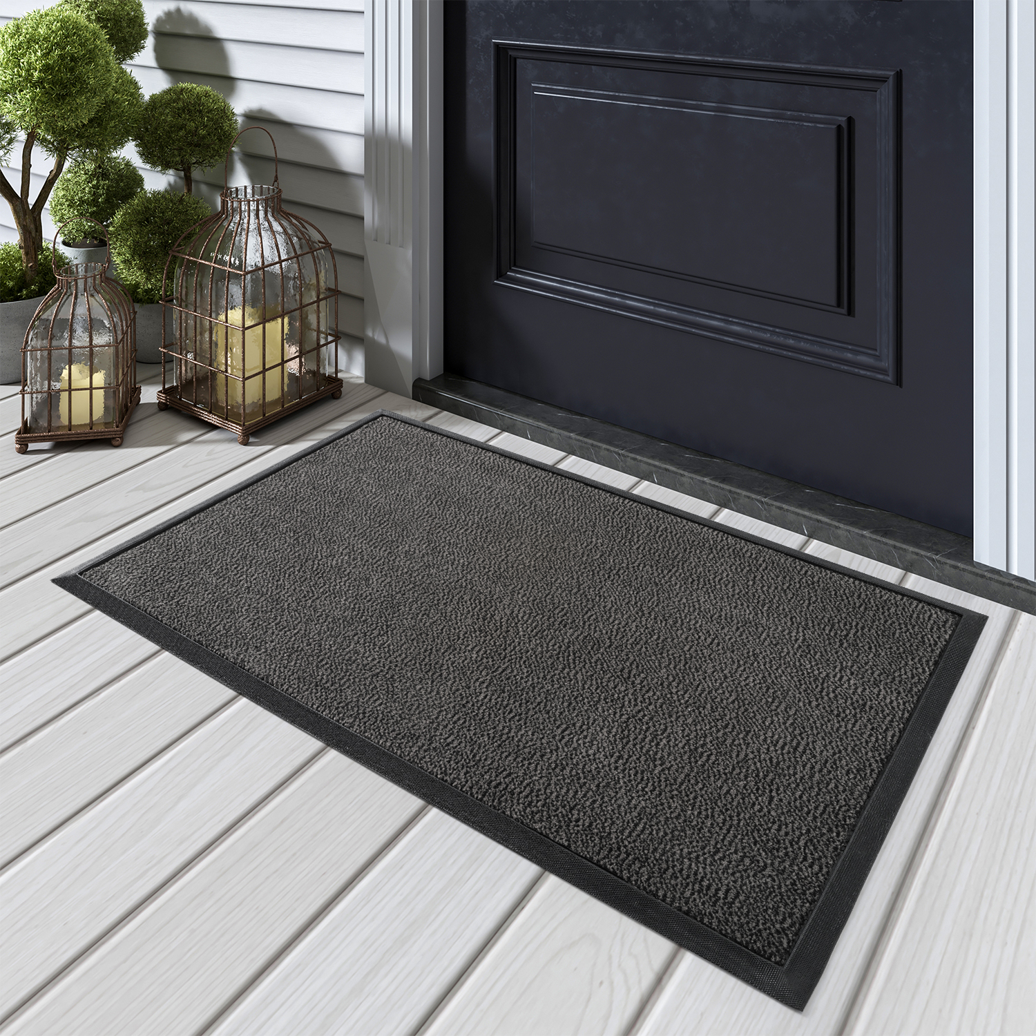 Buganda Indoor Door Mat, 20"x 32", Non Slip LowProfile Entrance Rug