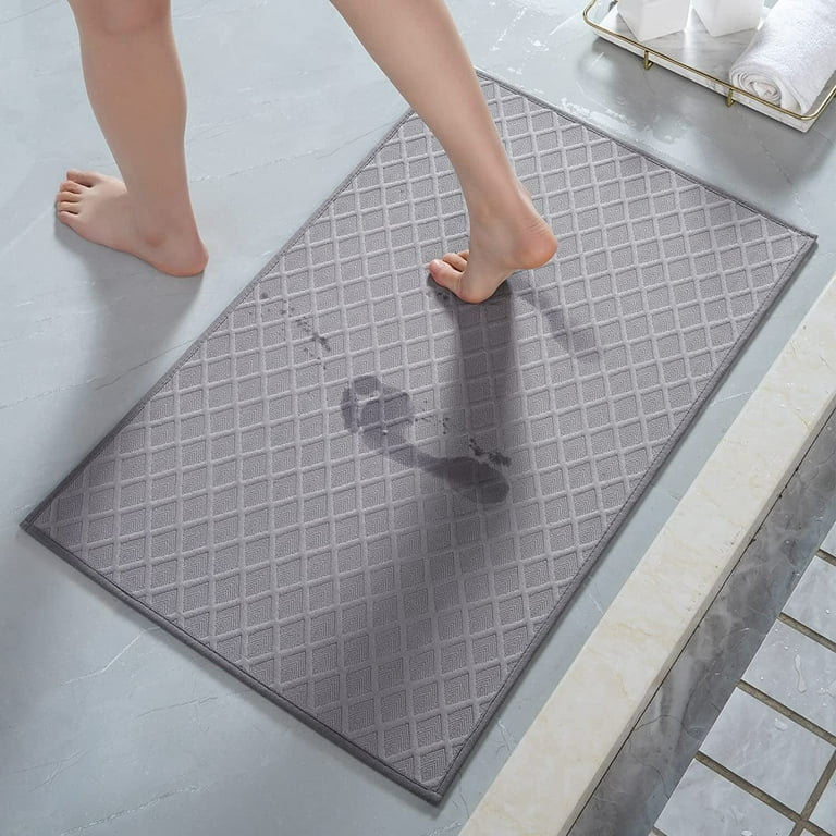 Super Absorbent Floor Mat, Ultra Thin Bathroom Rugs With Rubber