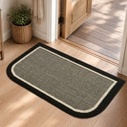 SIXHOME Door Mat Welcome Mat 17"x30" Non-Slip Front Door Mat Absorbent Low Profile Dirt Trapper Indoor Door Mat Ouside Entryway Rug Soft Machine Washable Floor Mat Black