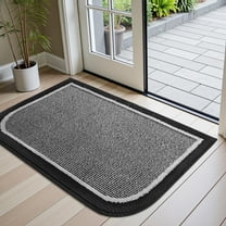 SIXHOME Indoor Doormat 17"x30" Non-Slip Front Back Door Mat Absorbent Soft Welcome Mat Low Profile Dirt Trapper Floor Door Rug for Inside Entryway Rug Machine Washable Outdoor Doormat Black