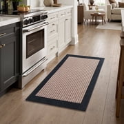 SIXHOME Kitchen Mat 23.6"x39.4" Kitchen Rugs Non-Skid Twill Kitchen Floor Mats Washable Small Throw Rug for in Front of Sink Black Brown