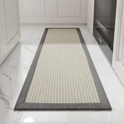 SIXHOME Kitchen Mat Kitchen Runner Rug Washable Floor Mat Long Rugs for Hallyway Entryway Non Skid Accent Rug Farmhouse Basketweave Throw Rug 20"x71" Grey