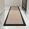 thumbnail image 1 of SIXHOME Kitchen Runner Rugs 20"x95", Non-Slip Washable Hallway Mats for Kitchen Floor, Absorbent Basketweave Decor Rug in Black Brown, 1 of 5