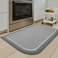 thumbnail image 1 of SIXHOME Non-Slip Kitchen Rug, Washable 17"x30" Twill Floor Mat, Half Circle Design for Sink, Laundry, Black, 1 of 6