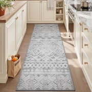 SIXHOME Kitchen Rugs 2'x6' Runner Rug Washable Boho Area Rug Runner Non Slip Absorbent Gray Rug Runner for Laundry Room